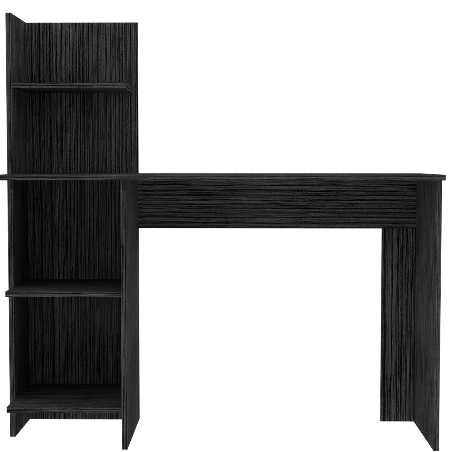 Vilna Writing Desk , Four Shelves - Smokey Oak