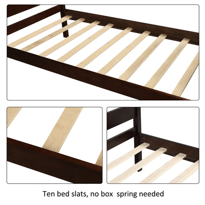 Harmony Haven Twin Wood Platform Bed - Espresso Elegance