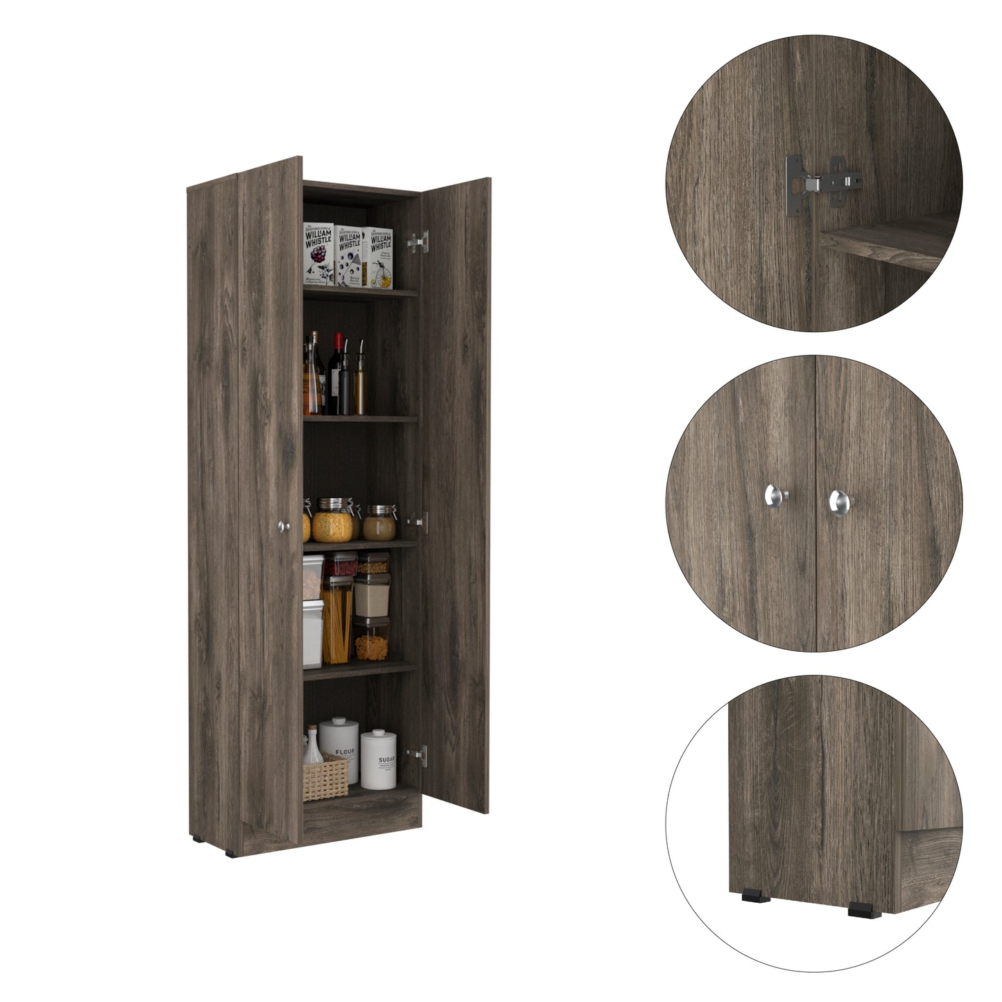 Max Storage Pantry Cabinet - Dark Brown / Black