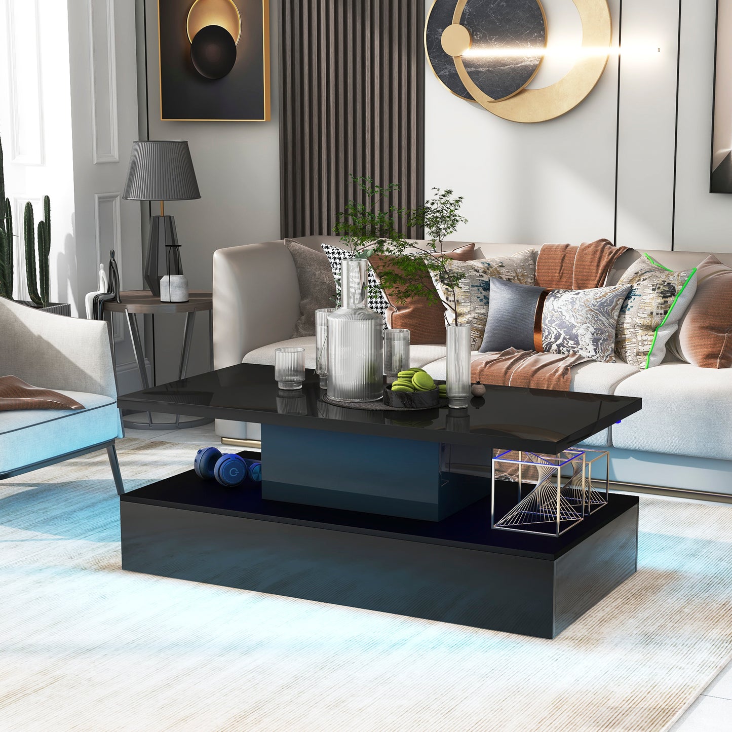 Glow Coffee Table with 16 Color LED Lghting