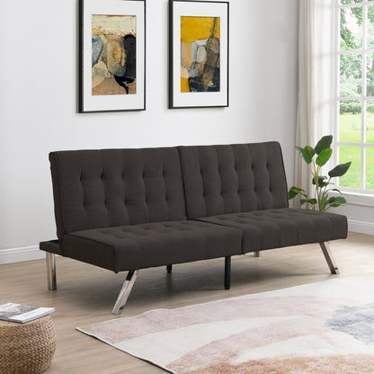 Fuji Convertible Sofa Bed WStainless Leg - Espresso