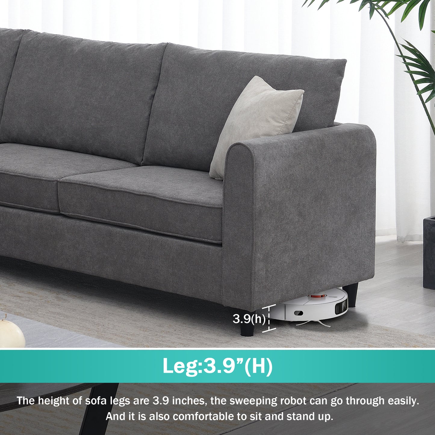 Luxury Comfort Living: Modern L-Shaped Sectional Sofa