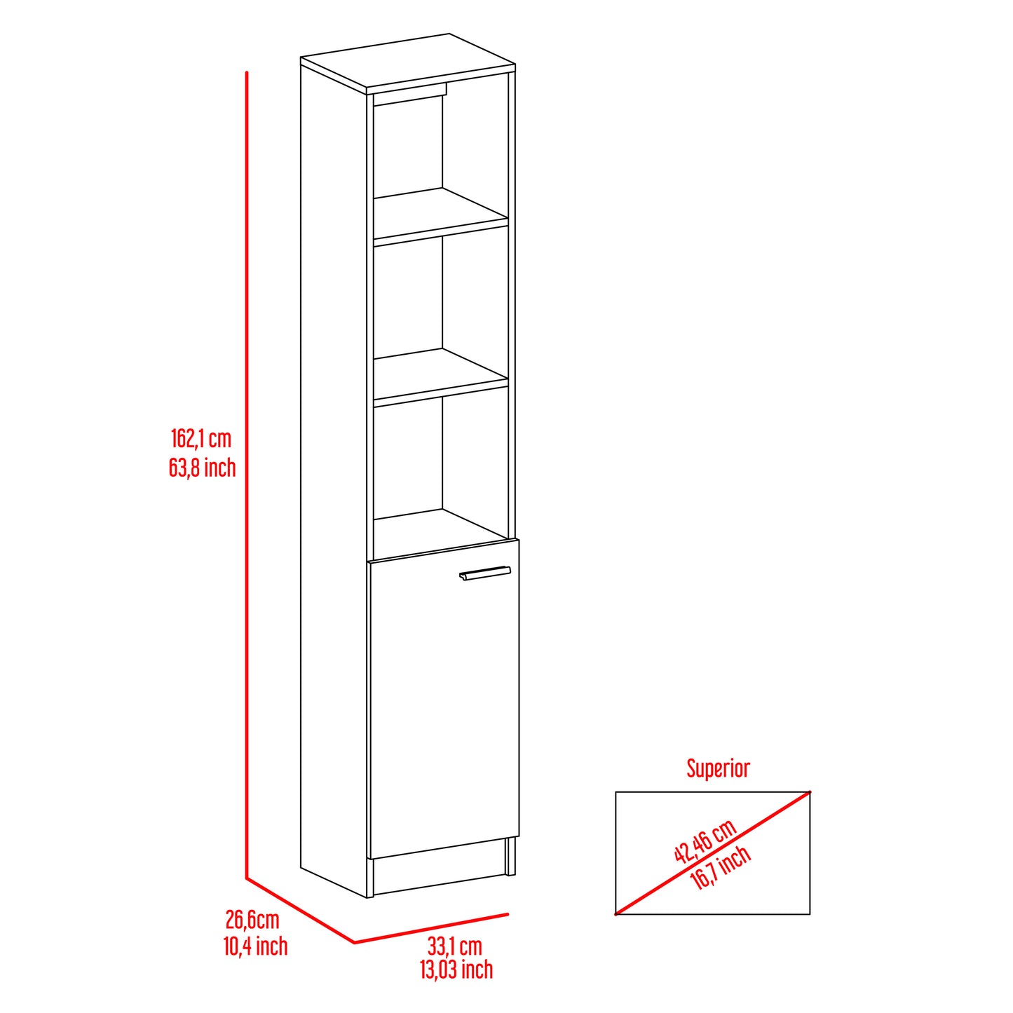 Malaga Linen Cabinet - Black