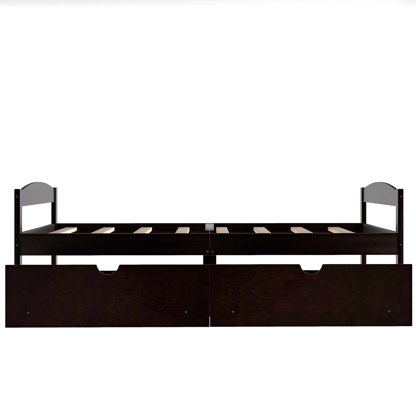 Espresso Dream Twin Platform Bed with Dual Drawers