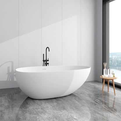 Avo 67" Solid Surface Freestanding Soaking Bathtub - Matte White