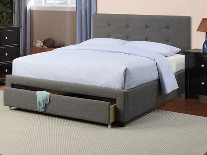 Elegant Dreams Queen Bed with Tufted Headboard and Storage