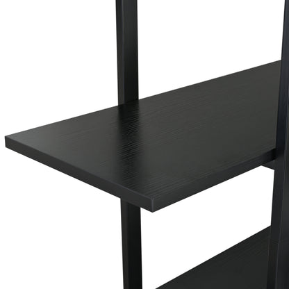 Stainless Steel Frame Corner 6-tier Shelves - Black