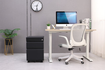 Swift Lock Mobile Storage Cabinet With Leather Cushion - Black