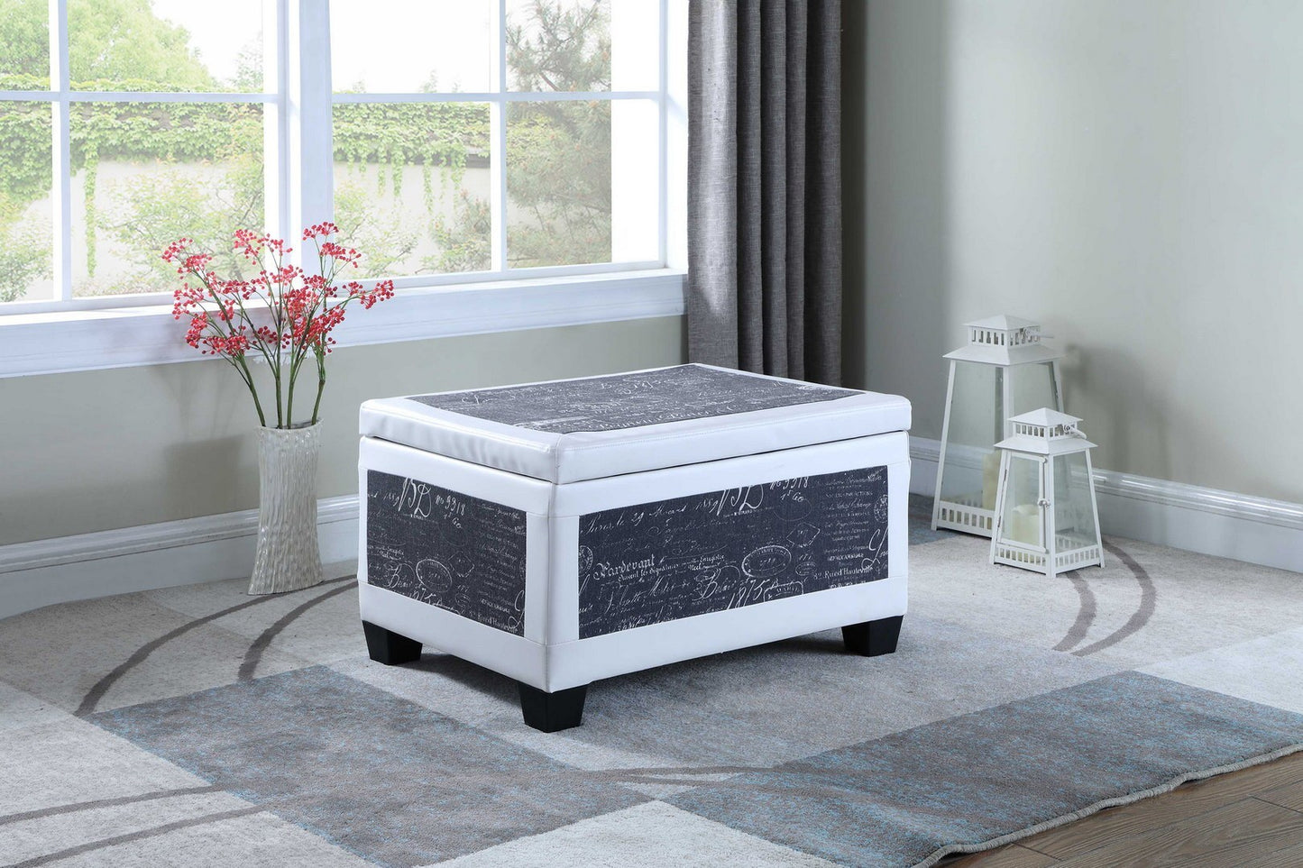 Leather Storage Ottoman  w/ 2 Seating