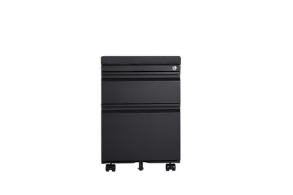 Swift Lock Mobile Storage Cabinet With Leather Cushion - Black