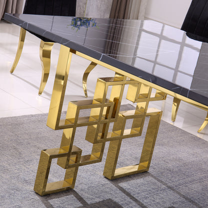 Elegant Gold Reflections Marble Table