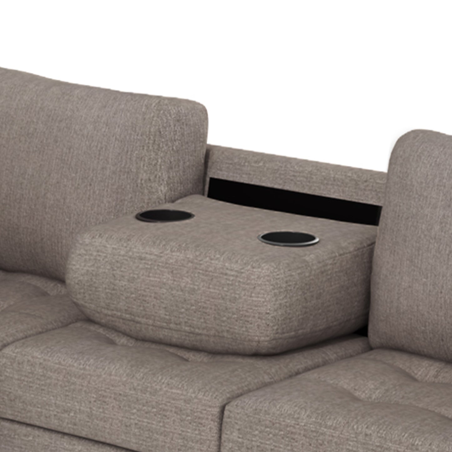 OrisLux Sectional Lounge: Ultimate Space-Saving Sofa with Ottoman & Cup Holders