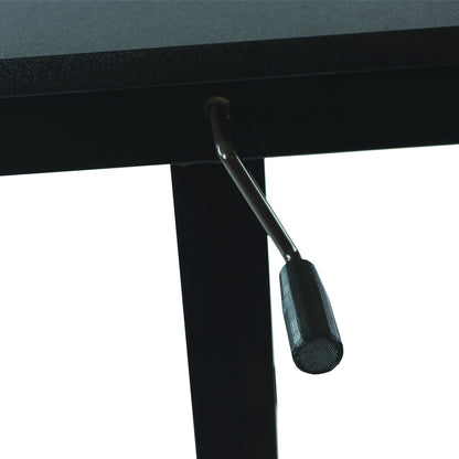 Atlantic Sit Stand Desk with Casters (Height Adjustable) with side crank   -  Black