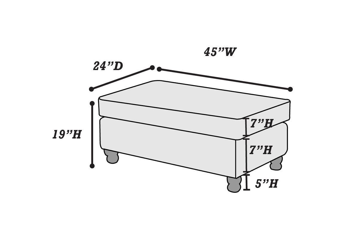 Cocktail Ottoman Wooden Legs - Blue
