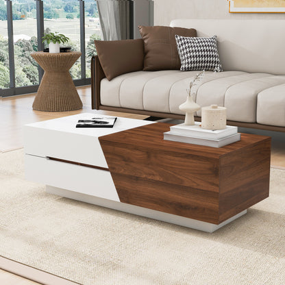 Duo Max Coffee Table - White&Walnut
