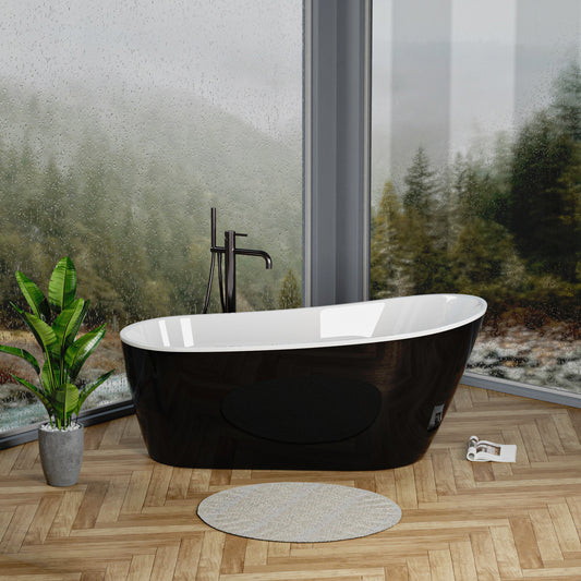 Cavi 55" Acrylic Freestanding Soaking Bathtub  - Black