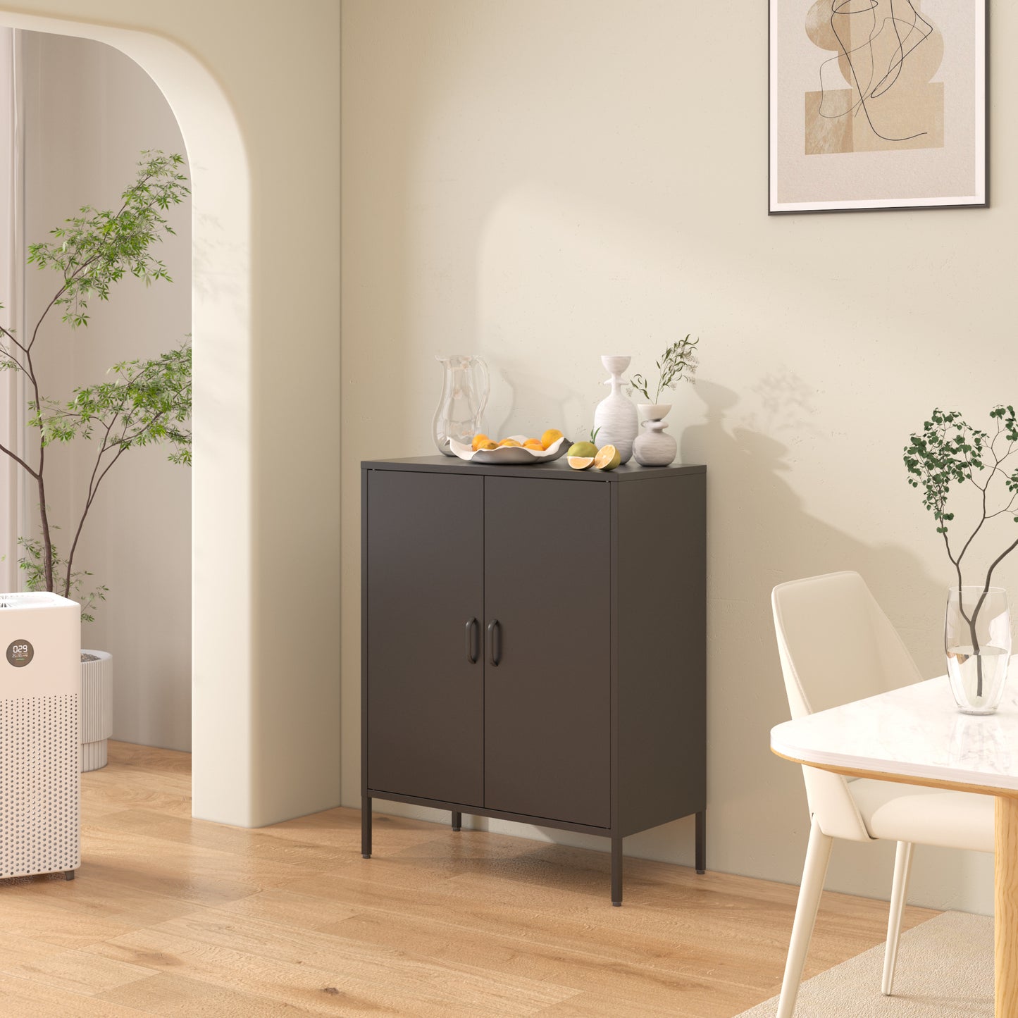 Stand Storage Steel Cabinets - Black