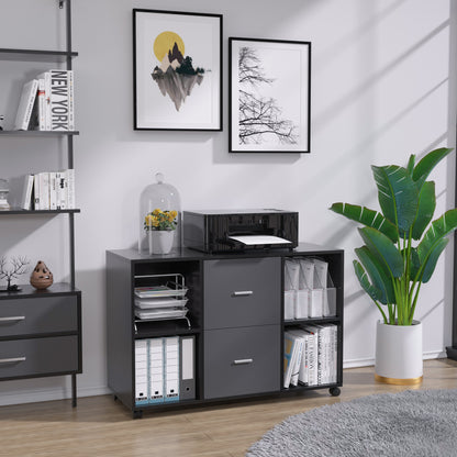 Wooden Horizontal File Cabinet  - Dark Grey