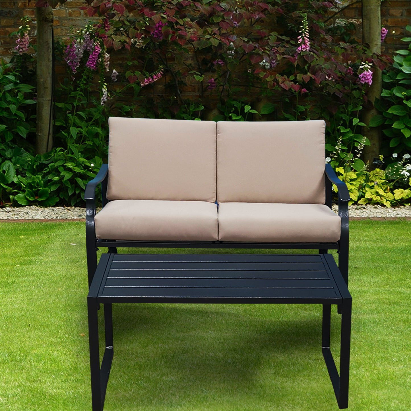 Francisco 2 Pc Outdoor Patio Loveseat Set - Brown