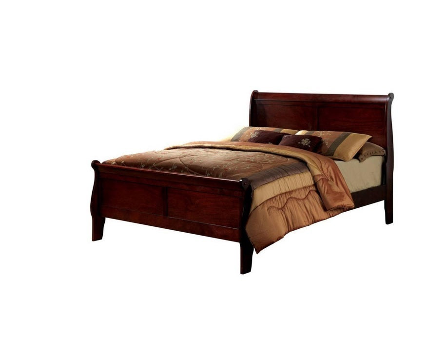 Louis Philippe Solid Wood Full Size Bed - Cherry