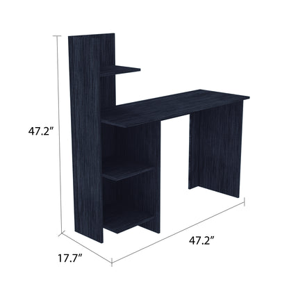 Vilna Writing Desk , Four Shelves - Smokey Oak