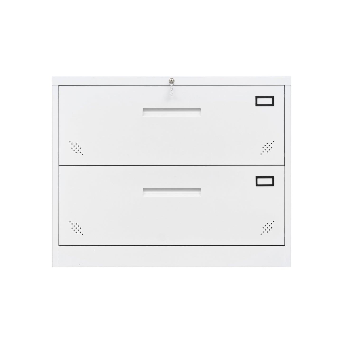 Metal Steel 2 Drawer Lateral Filing Cabinet - White