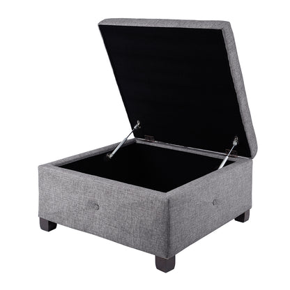 Alpine Button Tufted Storage Ottoman
