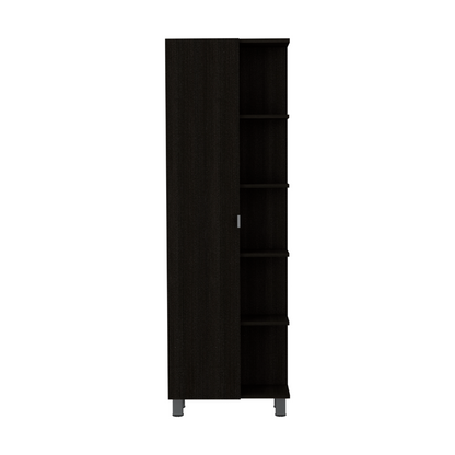 Urano Mirror Linen Cabinet -Black