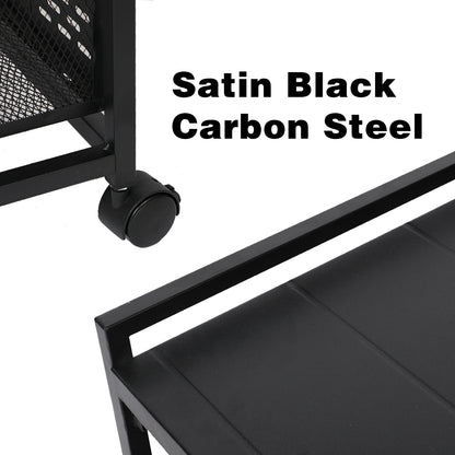 Mesh Steel Office File Cabinet - Black