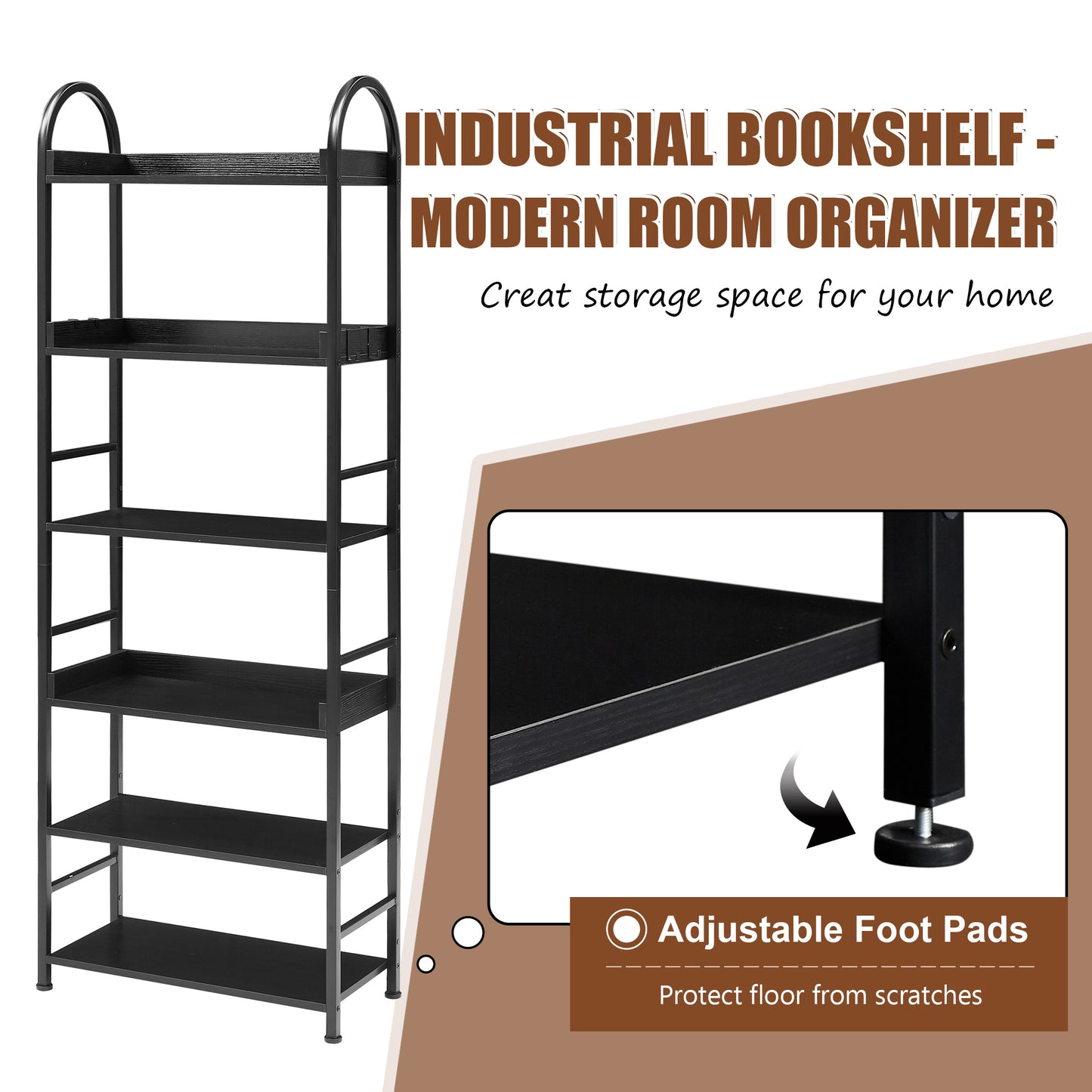 Tall Tower Bookcase - Black