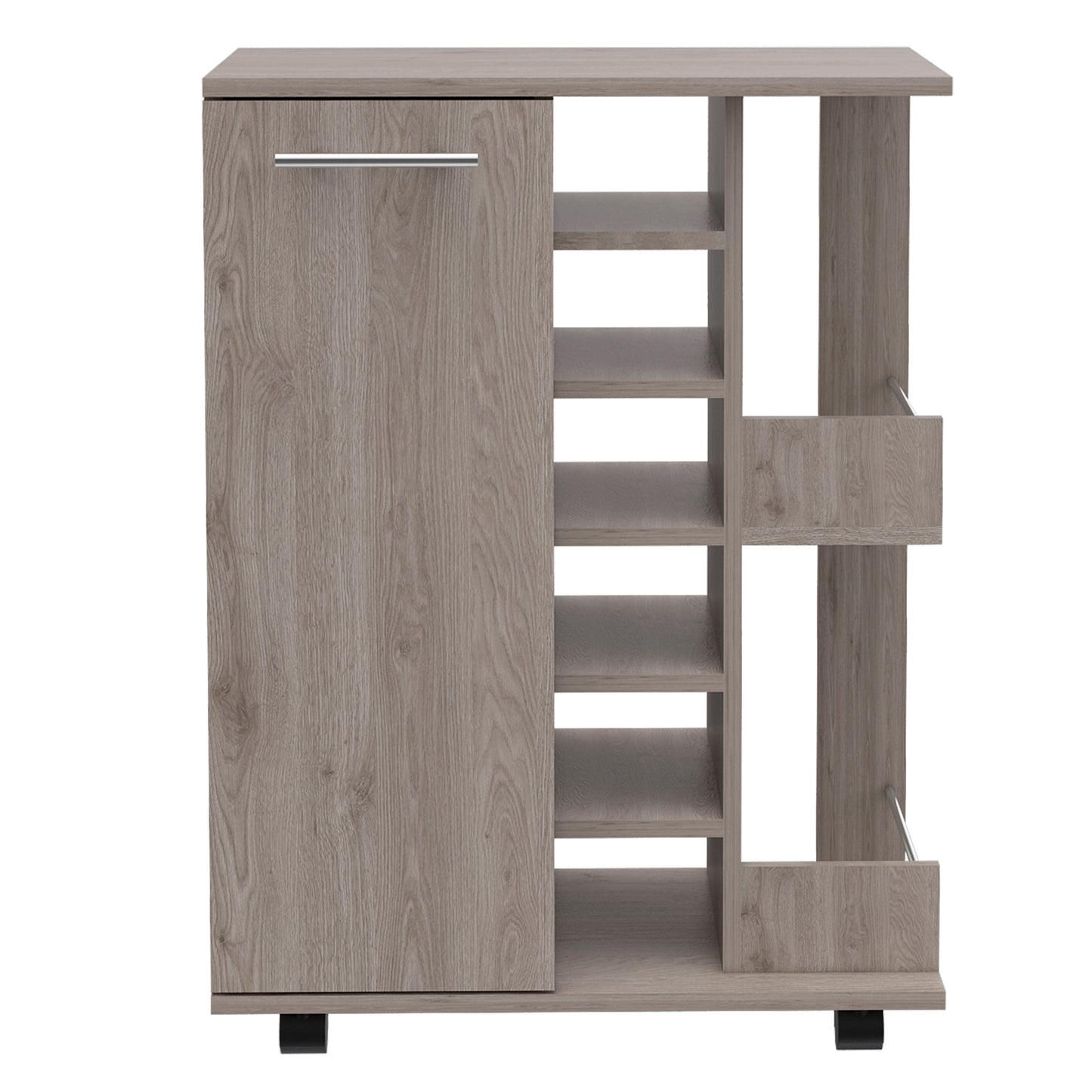 Bar Cart with Division Carbon - Oak