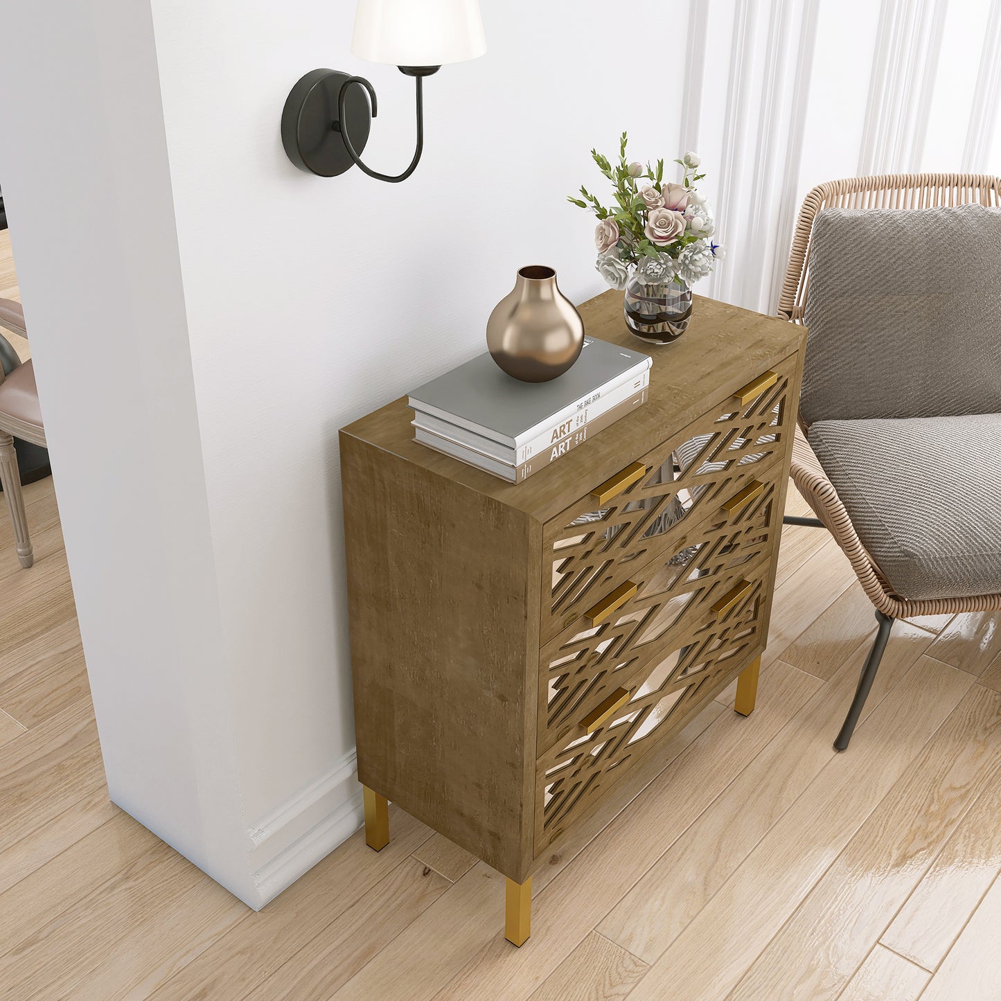 Vintage Reflections Wooden Storage Cabinet