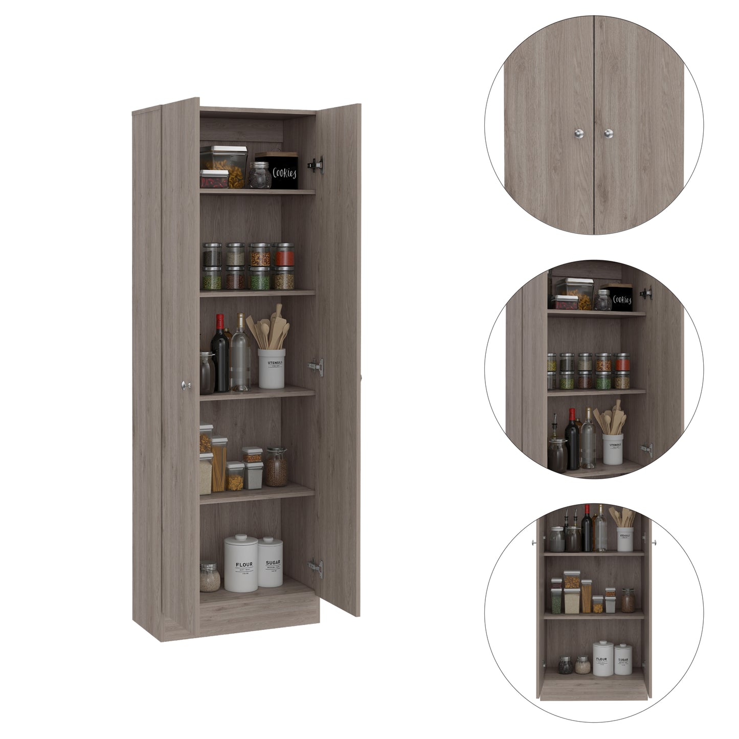 Max Storage Pantry Cabinet - Light Gray