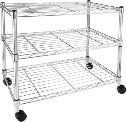 Simple Deluxe III 3-Tier With Wheels- Silver