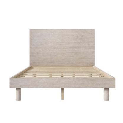 Stone Gray Full Size Platform Bed Frame