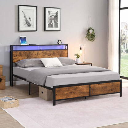 Rustic Glow Bed Frame