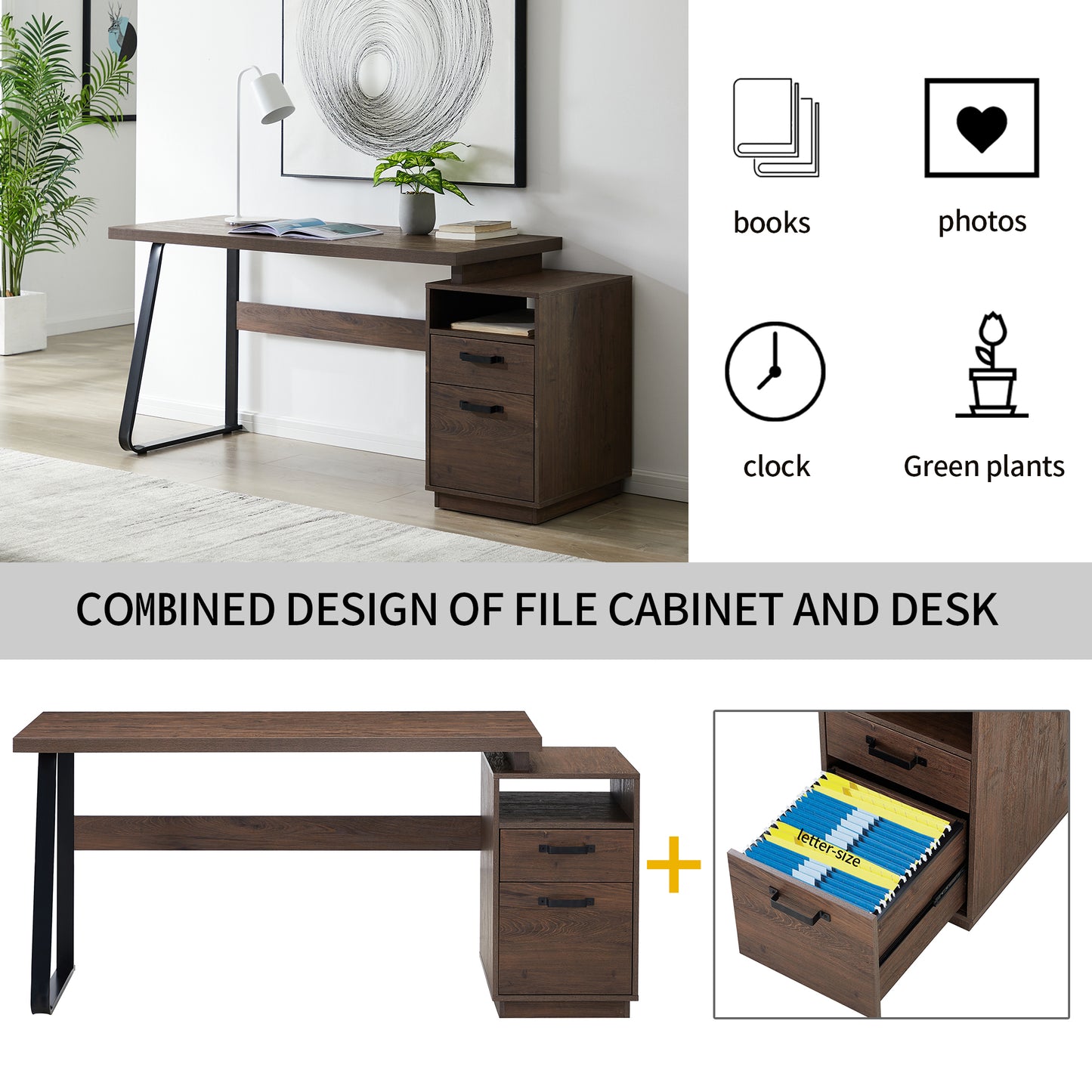 Computer Desk with Drawers 65 inches
