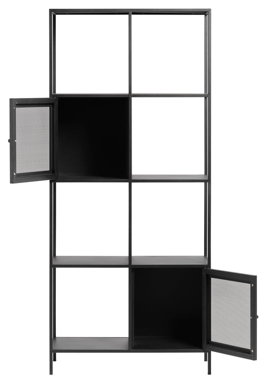 Black Metal 2-Door Bookcase