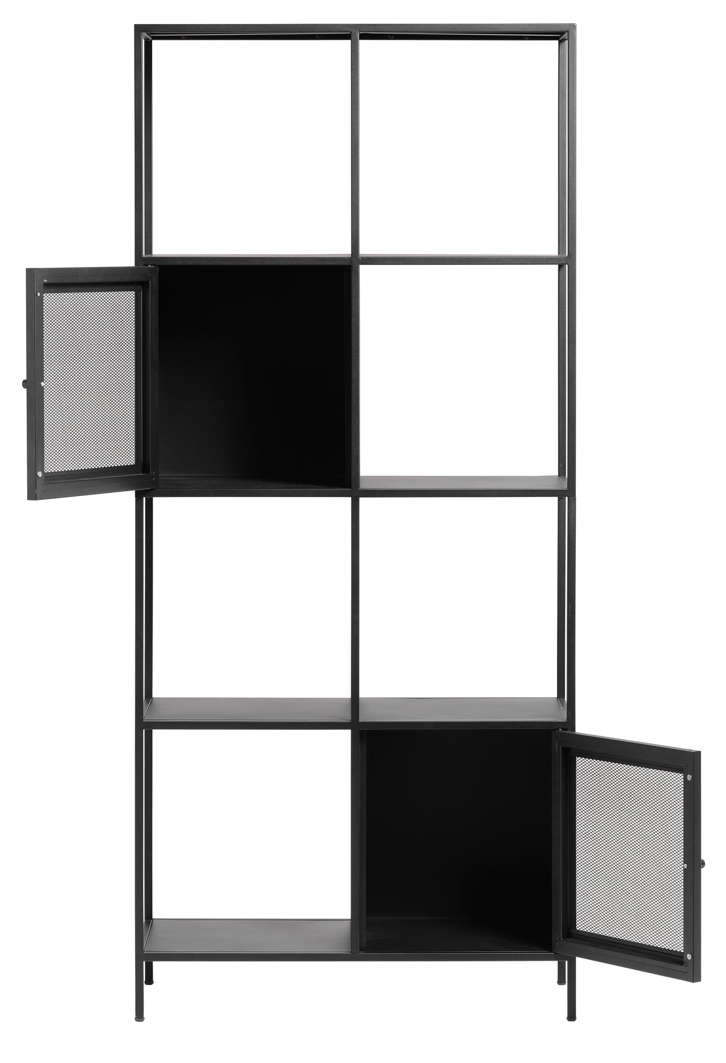 Black Metal 2-Door Bookcase