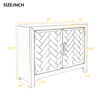 Living Console 40'' Modern Sofa Table with 2 Shelves