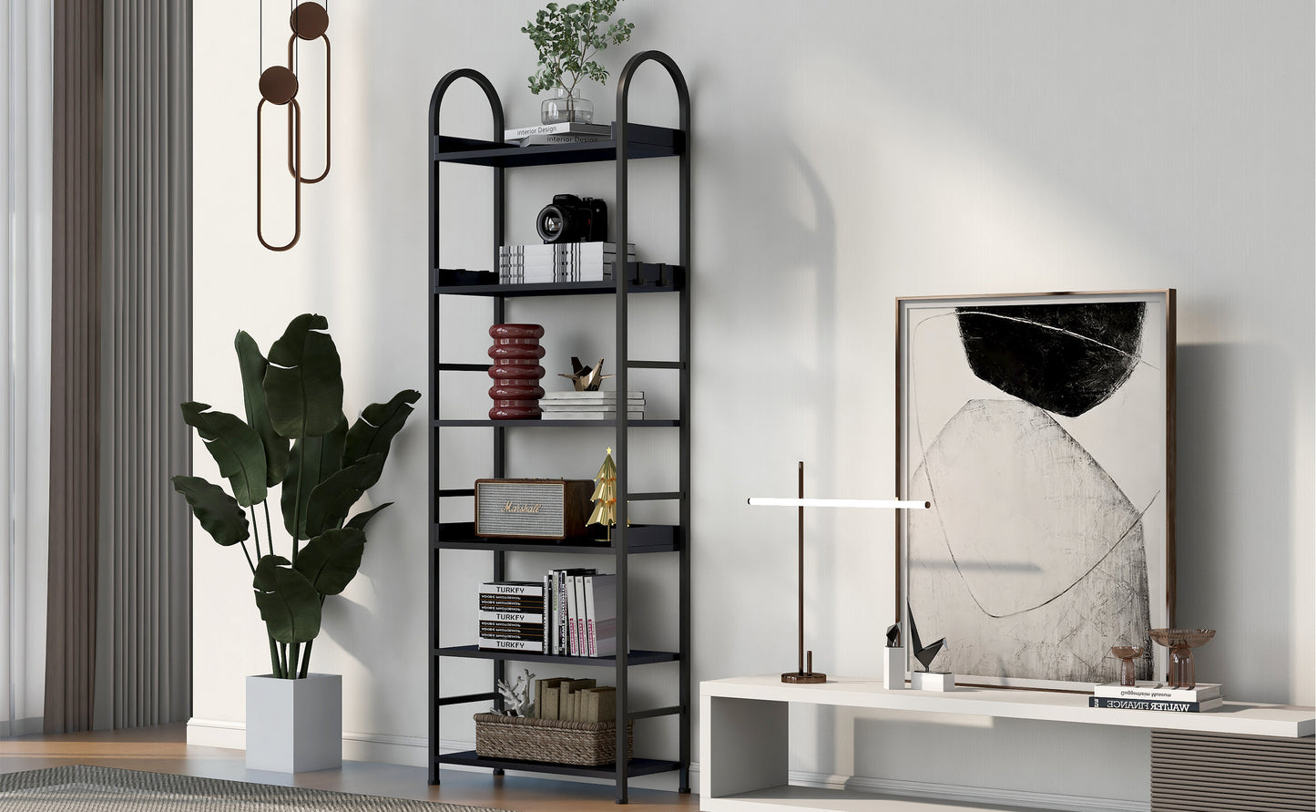 Tall Tower Bookcase - Black