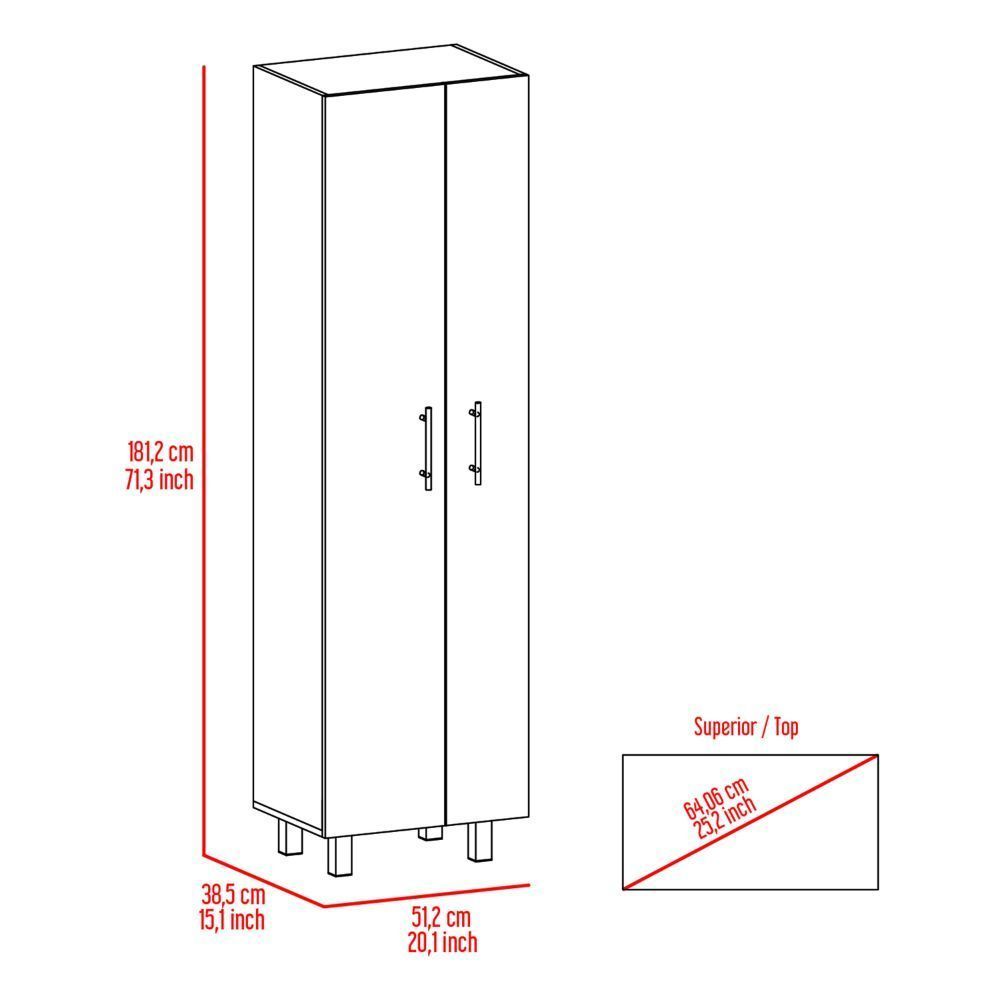 Halifax 2-Door Rectangle Closet Pantry  - Gray and White