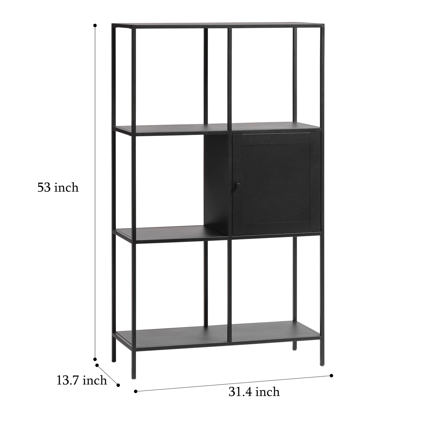 Noir I Metal Mesh Door  Storage Bookcase
