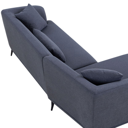 Elegant Comfort L-Shape Lounge Sofa - Dark Gray