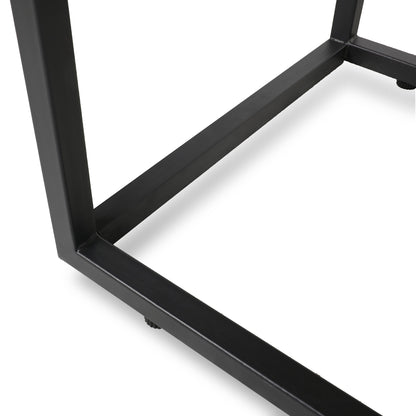 Metal Base Upholstered Bench - Black
