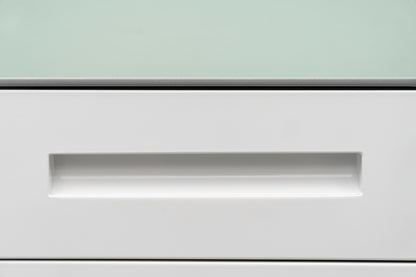 Compact 3 Drawer Mobile File Cabinet - White+Grey