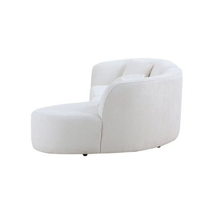 Elegance Curve Boucle Sectional Sofa - White