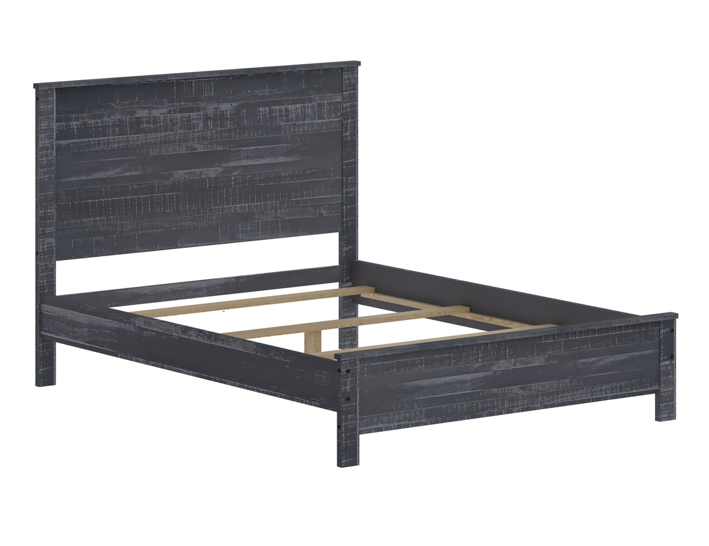 Eco Rustic Grey Wood Bed