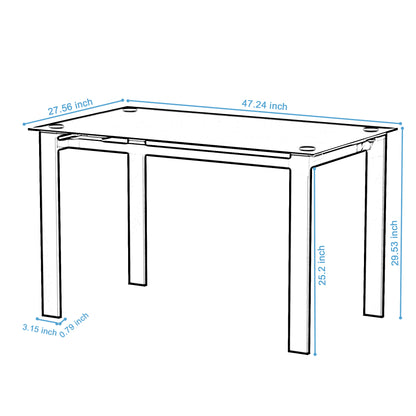 Elegant Black Glass Dining Table
