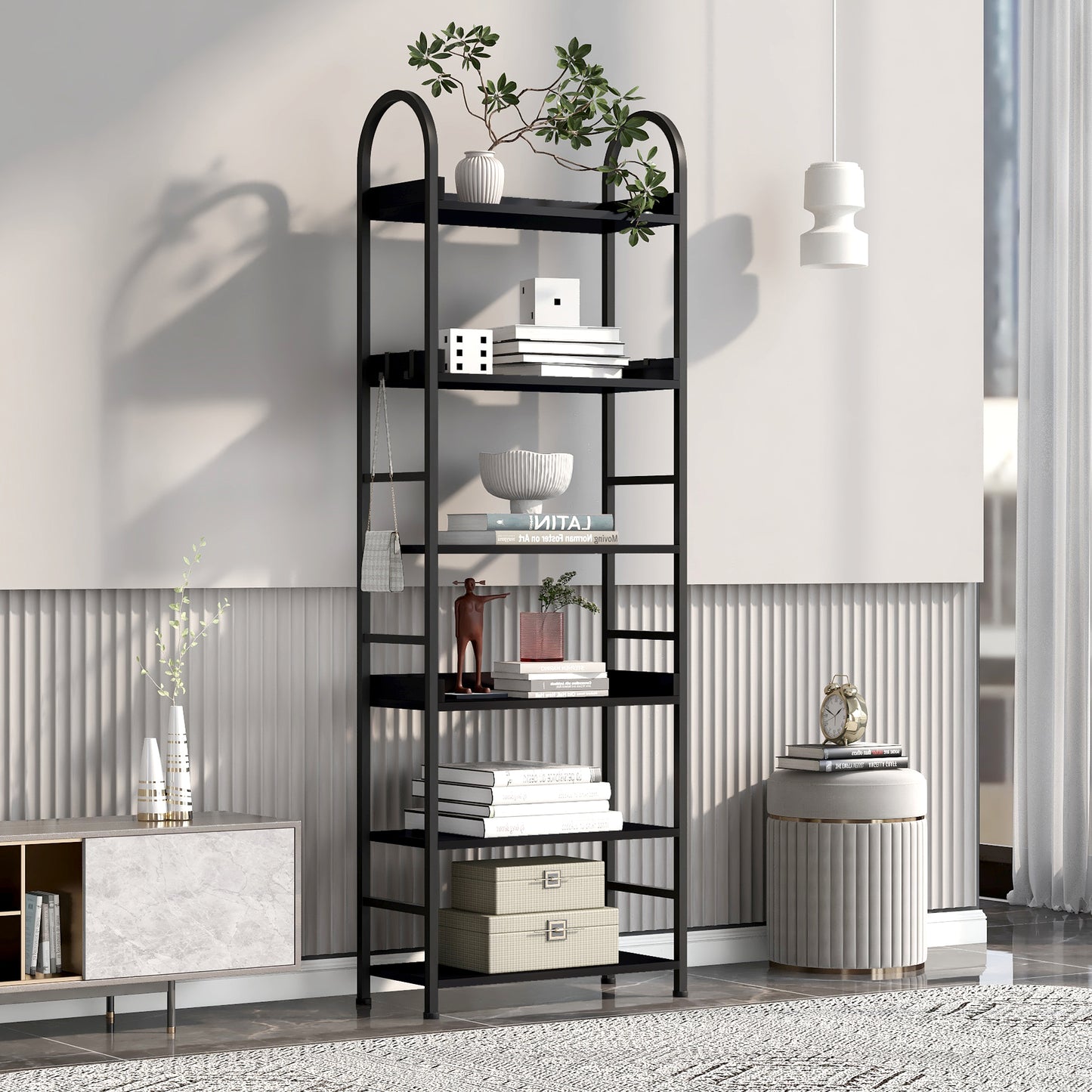 Tall Tower Bookcase - Black